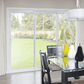 MI V3000 Series 12'0" X 8'0" Vinyl 3 Panel Multi-Slide White Sliding/Gliding HP Low-E Clear Dual Pane Tempered Glass Knocked Down Patio Door 1618 Grilles Options