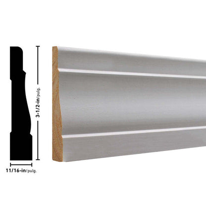 444 (Similar To WM444) 16' Primed Pine Fat Edge Casing Molding