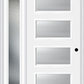 MMI 4 Lite 3'0" X 6'8" Fiberglass Smooth Clear Or Frosted Glass Exterior Prehung Door With 1 Craftsman Full Lite Low-E Sidelight 651H4