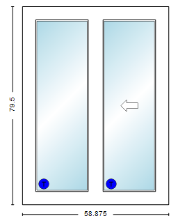 MI V3000 Series 5'0" X 6'8" Vinyl Sliding/Gliding Low-E Dual Pane Clear Tempered Glass 2 Panel White Setup Patio Door With Rise/Lower Blinds/Shades Between The Glass 1615 Screen Optional