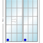 MI V2000 Series 5'0" X 6'8" Vinyl Sliding/Gliding Clear Low-E Argon Tempered Dual Pane Glass 2 Panel Patio Door 910 Colors/Grilles/Screen/Handicapped Sill Options