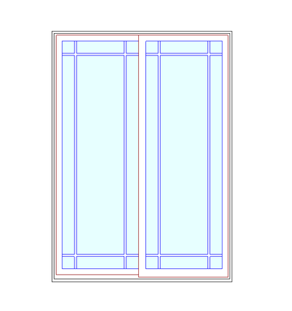 MARVIN Elevate 5'0" X 6'8" Wood Interior Ultrex Fiberglass Exterior Sliding Clear Tempered Low-E2 With Argon Glass 2 Panel Patio Door Grilles/Screen Options