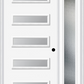 MMI 5 Lite 3'0" X 6'8" Fiberglass Smooth Clear Or Frosted Glass Exterior Prehung Door With 1 Craftsman Full Lite Low-E Sidelight 842H5
