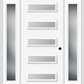 MMI 5 Lite 3'0" X 6'8" Fiberglass Smooth Clear Or Frosted Glass Exterior Prehung Door With 2 Craftsman Full Lite Low-E Sidelights 842H5
