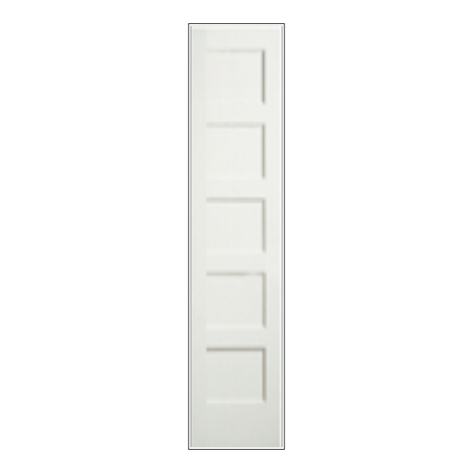 REEB 6'8 X 1-3/8 OR 1-3/4 5 Panel Equal Primed Flat Shaker Sticking Interior Door PR8755