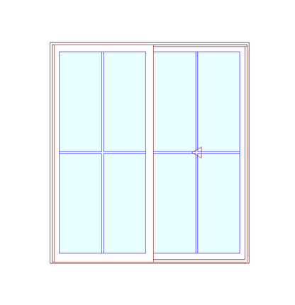 MARVIN Essential 6'0" X 6'8" Ultrex Fiberglass Interior And Exterior Sliding/Gliding Clear Tempered Low-E2 With Argon Glass 2 Panel Patio Door Grilles/Screen Options