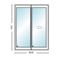 PELLA Lifestyle Series Contemporary 2 Panel 59.25" X 79.5" Advanced Low-E Insulating Tempered Argon Fill Glass Assembled Sliding/Gliding Patio Door Grilles/Screen Options