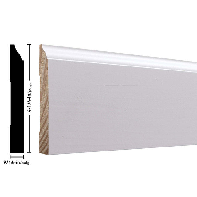 620 (Similar To WM620) 16' Primed Pine (8-Value Pack) Or Primed MDF (6-Value Pack) Colonial Base Molding