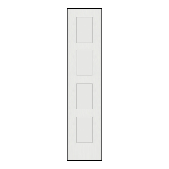 REEB 6'8 X 1-3/8 OR 1-3/4 4 Panel Equal Primed Flat Shaker Sticking Interior Door PR8740