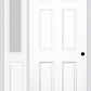 MMI 6 Panel 3'0" X 6'8" Fiberglass Smooth Exterior Prehung Door With 1 Half Lite Clear Or Privacy/Textured Glass Sidelight 21