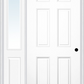 MMI 6 Panel 3'0" X 6'8" Fiberglass Smooth Exterior Prehung Door With 1 Half Lite Clear Or Privacy/Textured Glass Sidelight 21