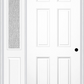 MMI 6 Panel 3'0" X 6'8" Fiberglass Smooth Exterior Prehung Door With 1 Half Lite Clear Or Privacy/Textured Glass Sidelight 21