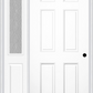 MMI 6 Panel 3'0" X 6'8" Fiberglass Smooth Exterior Prehung Door With 1 Half Lite Clear Or Privacy/Textured Glass Sidelight 21