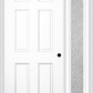 MMI 6 Panel 3'0" X 6'8" Fiberglass Smooth Exterior Prehung Door With 1 Full Lite Clear Or Privacy/Textured Glass Sidelight 21