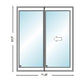 PELLA Lifestyle Series Contemporary 2 Panel 71.25" X 81.5" Advanced Low-E Insulating Tempered Argon Fill Glass Assembled Sliding/Gliding Patio Door Grilles/Screen Options