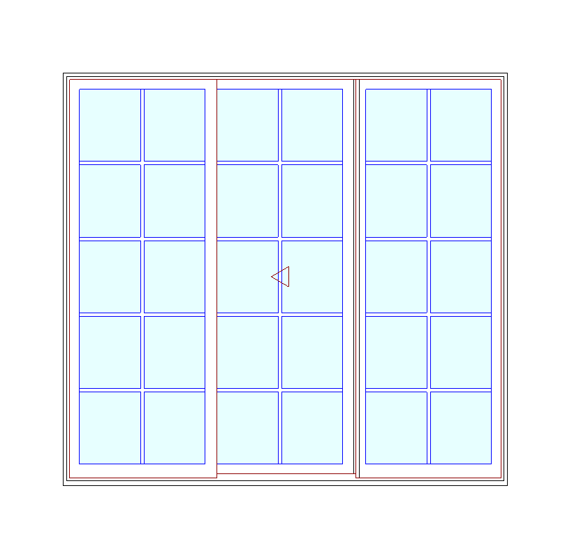 MARVIN Elevate CN 7668 3 Panel Sliding Patio Door 88.5" X 82" Ultrex Fiberglass Exterior Wood Interior Clear Tempered Glass Low-E2 With Argon Grilles/Screen Optional