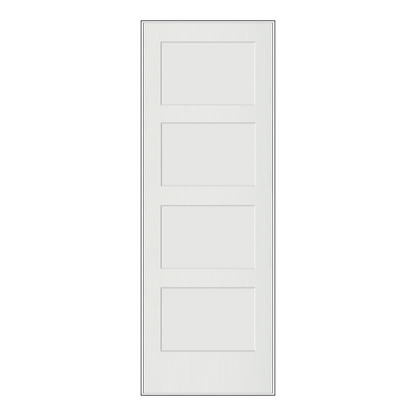 REEB 7'0 X 1-3/8 4 Panel Equal Primed Flat Ovolo Sticking Interior Door PR8040