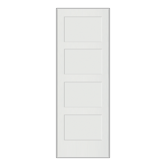 REEB 7'0 X 1-3/8 4 Panel Equal Primed Flat Ovolo Sticking Interior Door PR8040