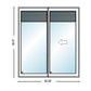 PELLA 83.25" X 95.5" LIFESTYLE SERIES CONTEMPORARY 2 PANEL HINGED GLASS WITH MANUAL BLINDS/SHADES ADVANCED LOW-E INSULATING TEMPERED ARGON FILL GLASS ASSEMBLED SLIDING/GLIDING PATIO DOOR SCREEN OPTION