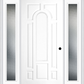 MMI 8 Panel Center Arch 3'0" X 6'8" Fiberglass Smooth Exterior Prehung Door With 2 Full Lite Clear Or Privacy/Textured Glass Sidelights 630