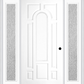 MMI 8 Panel Center Arch 3'0" X 6'8" Fiberglass Smooth Exterior Prehung Door With 2 Full Lite Clear Or Privacy/Textured Glass Sidelights 630
