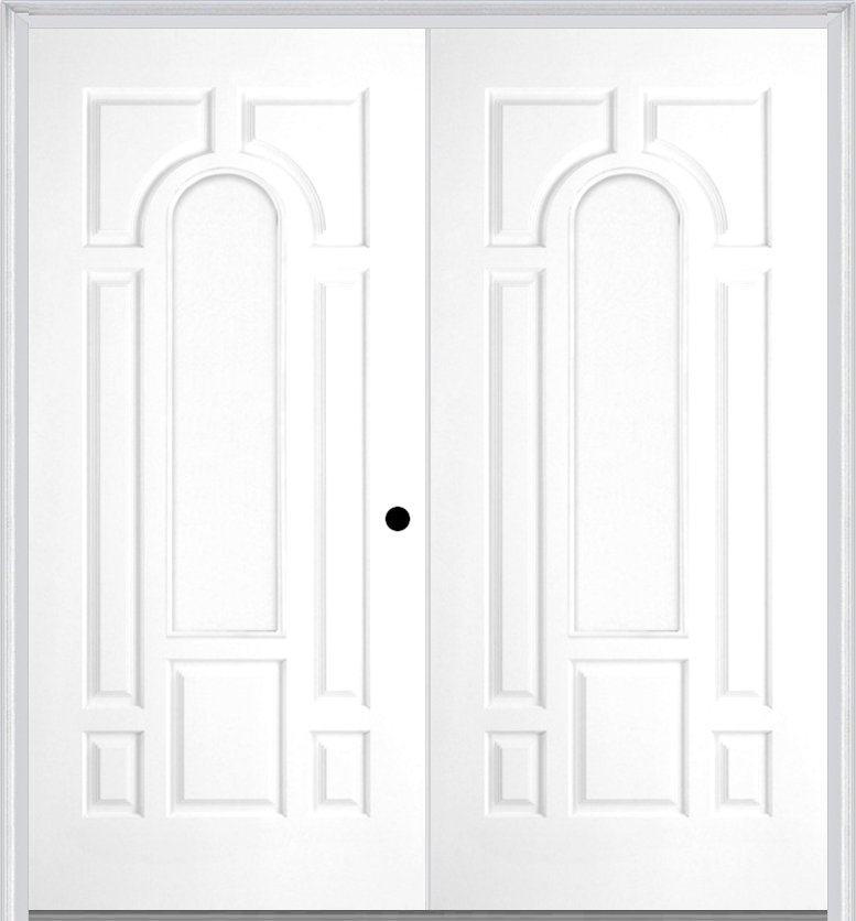 MMI TWIN/DOUBLE 8 PANEL CENTER ARCH 6'0" X 6'8" FIBERGLASS SMOOTH EXTERIOR PREHUNG DOOR 630