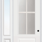MMI 3/4 Lite 1 Panel Direct Glazed 3'0" X 8'0" Fiberglass Smooth Pro Clear Glass Exterior Prehung Door With 1 3/4 Lite 14 Inches Sidelight 608