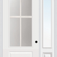 MMI 3/4 Lite 1 Panel Direct Glazed 3'0" X 8'0" Fiberglass Smooth Pro Clear Glass Exterior Prehung Door With 1 3/4 Lite 14 Inches Sidelight 608