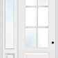 MMI 3/4 Lite 1 Panel Direct Glazed 3'0" X 8'0" Fiberglass Smooth Pro Clear Glass Exterior Prehung Door With 1 3/4 Lite 14 Inches Sidelight 608