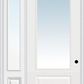 MMI 3/4 Lite 1 Panel Direct Glazed 3'0" X 8'0" Fiberglass Smooth Pro Clear Glass Exterior Prehung Door With 1 3/4 Lite 14 Inches Sidelight 608