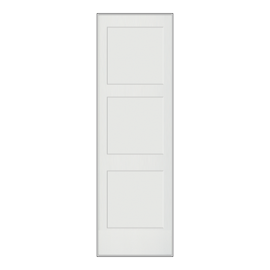 REEB 8'0 X 1-3/8 Or 1-3/4 3 Panel Equal Primed Flat Shaker Sticking Interior Door PR8730