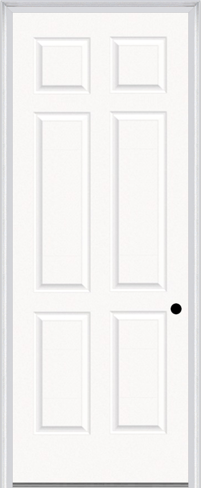 MMI 6 Panel 3'0" X 8'0" Fiberglass Smooth Finger Jointed Primed Exterior Prehung Door 21