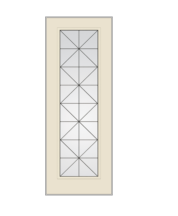 THERMATRU Full Lite 6'8" Or 8'0" Smooth Star Fiberglass Calix Decorative Glass Exterior Prehung Door S2389/S82389 A, C, Or D