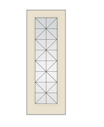 THERMATRU Full Lite 6'8" Or 8'0" Smooth Star Fiberglass Calix Decorative Glass Exterior Prehung Door S2389/S82389 A, C, Or D