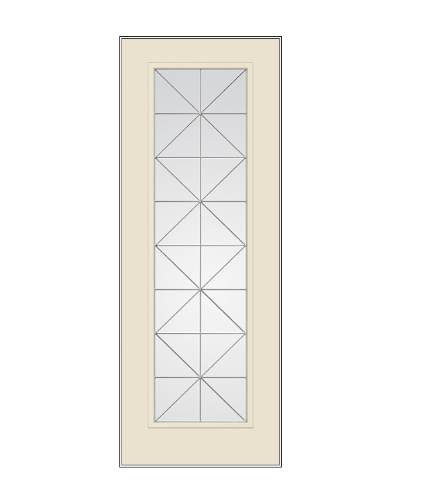 THERMATRU Full Lite 6'8" Or 8'0" Smooth Star Fiberglass Calix Decorative Glass Exterior Prehung Door S2389/S82389 A, C, Or D
