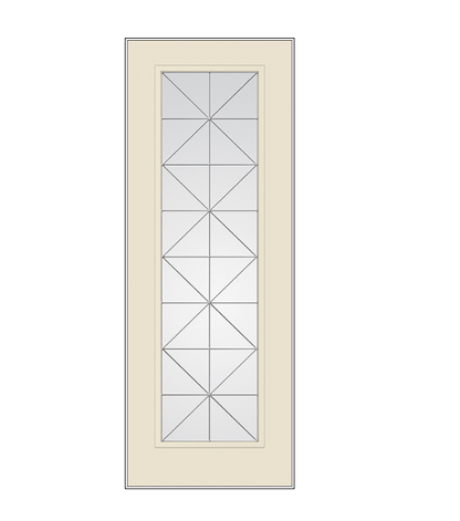 THERMATRU Full Lite 6'8" Or 8'0" Smooth Star Fiberglass Calix Decorative Glass Exterior Prehung Door S2389/S82389 A, C, Or D