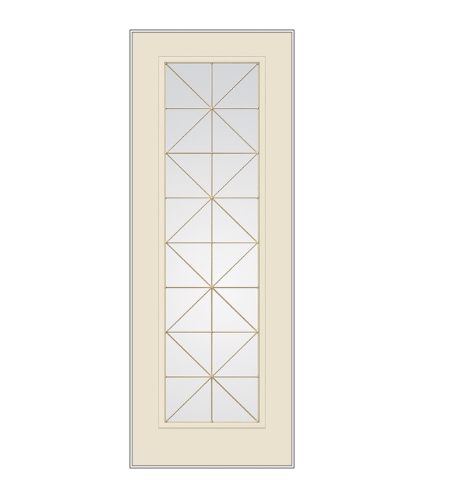 THERMATRU Full Lite 6'8" Or 8'0" Smooth Star Fiberglass Calix Decorative Glass Exterior Prehung Door S2389/S82389 A, C, Or D