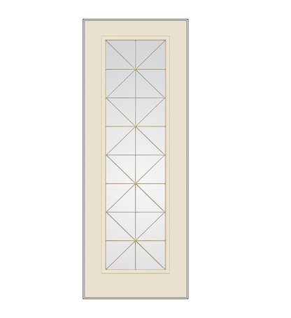 THERMATRU Full Lite 6'8" Or 8'0" Smooth Star Fiberglass Calix Decorative Glass Exterior Prehung Door S2389/S82389 A, C, Or D