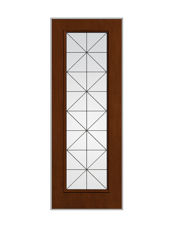 THERMATRU Full Lite 6'8" Or 8'0" Fiber Classic Fiberglass Calix Decorative Glass Exterior Prehung Door Fcm2389/Fcm82389 A, C, Or D