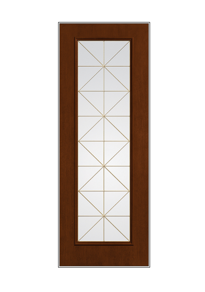 THERMATRU Full Lite 6'8" Or 8'0" Fiber Classic Fiberglass Calix Decorative Glass Exterior Prehung Door Fcm2389/Fcm82389 A, C, Or D