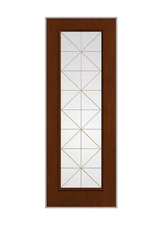 THERMATRU Full Lite 6'8" Or 8'0" Fiber Classic Fiberglass Calix Decorative Glass Exterior Prehung Door Fcm2389/Fcm82389 A, C, Or D
