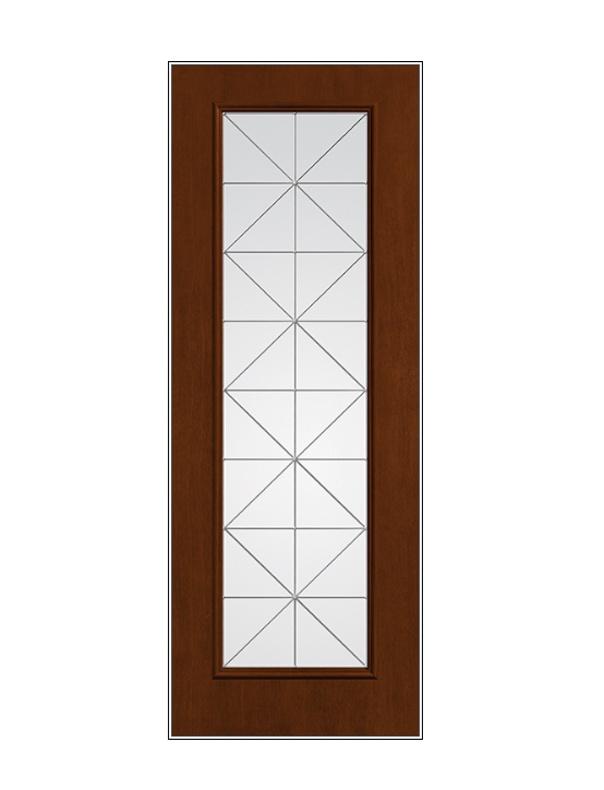 THERMATRU Full Lite 6'8" Or 8'0" Fiber Classic Fiberglass Calix Decorative Glass Exterior Prehung Door Fcm2389/Fcm82389 A, C, Or D