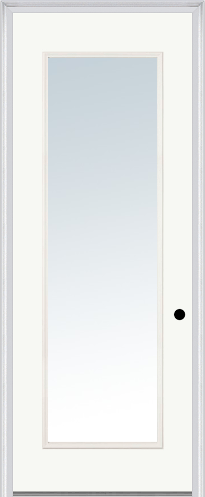 MMI Full Lite 3'0" X 8'0" Fiberglass Smooth Clear Glass Finger Jointed Primed Exterior Prehung Door 59