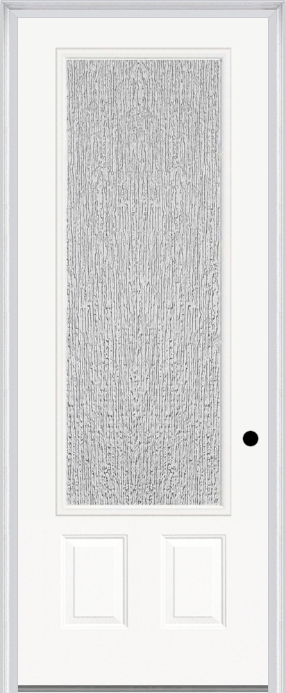 MMI 3/4 Lite 2 Panel 3'0" X 8'0" Fiberglass Smooth Textured/Privacy Glass Finger Jointed Primed Exterior Prehung Door 759