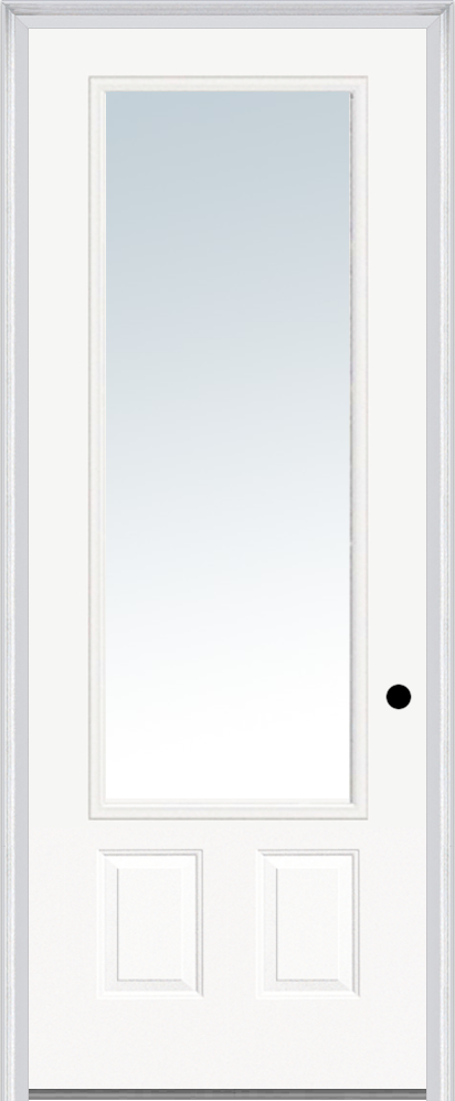 MMI 3/4 Lite 2 Panel 3'0" X 8'0" Fiberglass Smooth Clear Glass Finger Jointed Primed Exterior Prehung Door 147