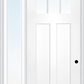 MMI Craftsman 2 Panel Shaker Direct Glazed 3'0" X 8'0" Fiberglass Smooth Pro Clear Low-E Glass Exterior Prehung Door With 1 Full Lite Craftsman Direct Glazed 12 Inches Sidelight 868