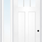 MMI Craftsman 2 Panel Shaker Direct Glazed 3'0" X 8'0" Fiberglass Smooth Pro Clear Low-E Glass Exterior Prehung Door With 1 Full Lite Craftsman Direct Glazed 12 Inches Sidelight 868