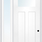 MMI Craftsman 2 Panel Shaker Direct Glazed 3'0" X 8'0" Fiberglass Smooth Pro Clear Low-E Glass Exterior Prehung Door With 1 Full Lite Craftsman Direct Glazed 12 Inches Sidelight 868