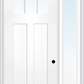 MMI Craftsman 2 Panel Shaker Direct Glazed 3'0" X 8'0" Fiberglass Smooth Pro Clear Low-E Glass Exterior Prehung Door With 1 Full Lite Craftsman Direct Glazed 12 Inches Sidelight 868