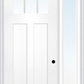 MMI Craftsman 2 Panel Shaker Direct Glazed 3'0" X 8'0" Fiberglass Smooth Pro Clear Low-E Glass Exterior Prehung Door With 1 Full Lite Craftsman Direct Glazed 12 Inches Sidelight 868